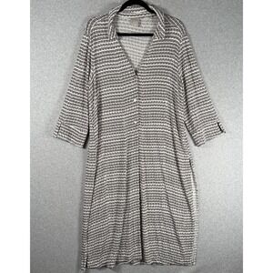 Chicos travelers tunic cardigan womens 2 US 12/14 white slit button front slinky